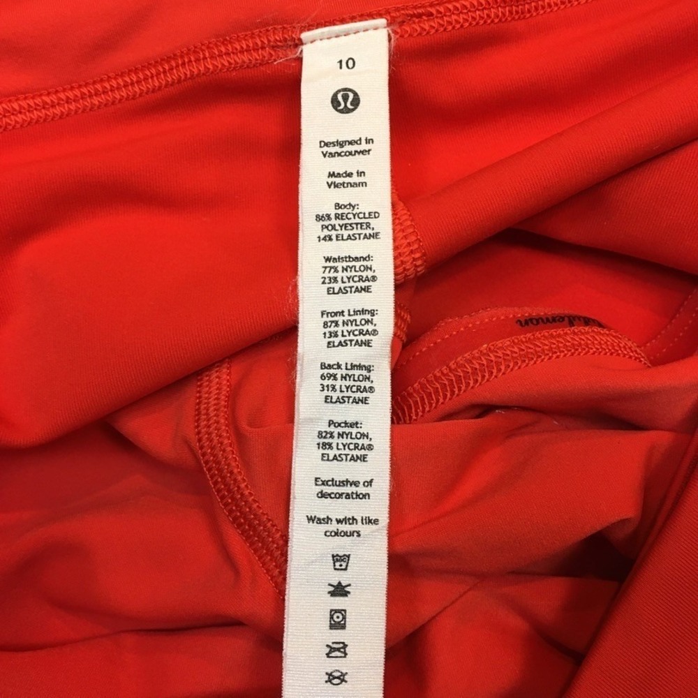 Lululemon Pace Rival Skirt Skort Sz 10 Red Pickleball Tennis Golf Running - Picture 12 of 14